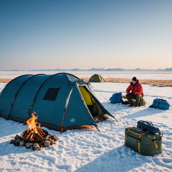 Quels sont les équipements indispensables pour un camping en région de steppes en hiver?