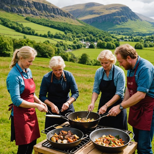 Où peut-on trouver une location de vacances en Écosse avec des cours de cuisine et des excursions dans les Highlands?