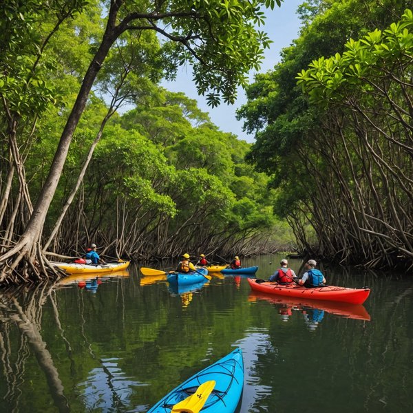 Comment organiser un camping pour une expédition de kayak en région de mangroves tropicales?